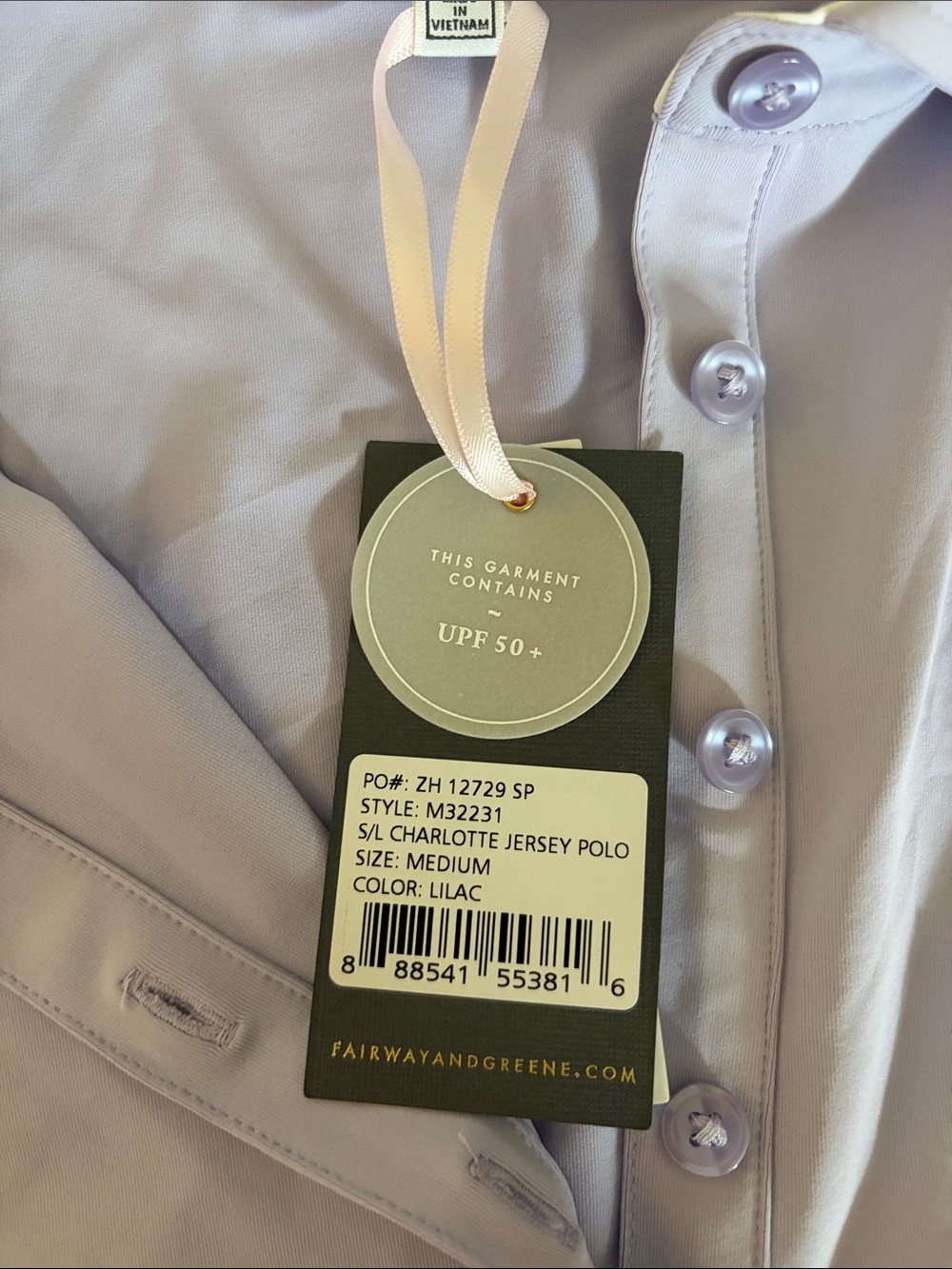 NWT Fairway & Greene sleeveless polo in lilac - Picture 3 of 5